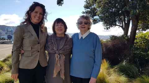 Centre Director Professor Jan Gaffney (middle) and Research Fellow Meg Jacobs (left) with Beverley Randell, New Zealand literacy icon and children’s author.
